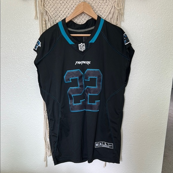 Mccaffrey Black and Blue Panthers Jersey L - Picture 1 of 6